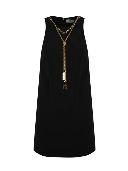 Abito con collana in crepe nero Elisabetta Franchi | AB67446E2110